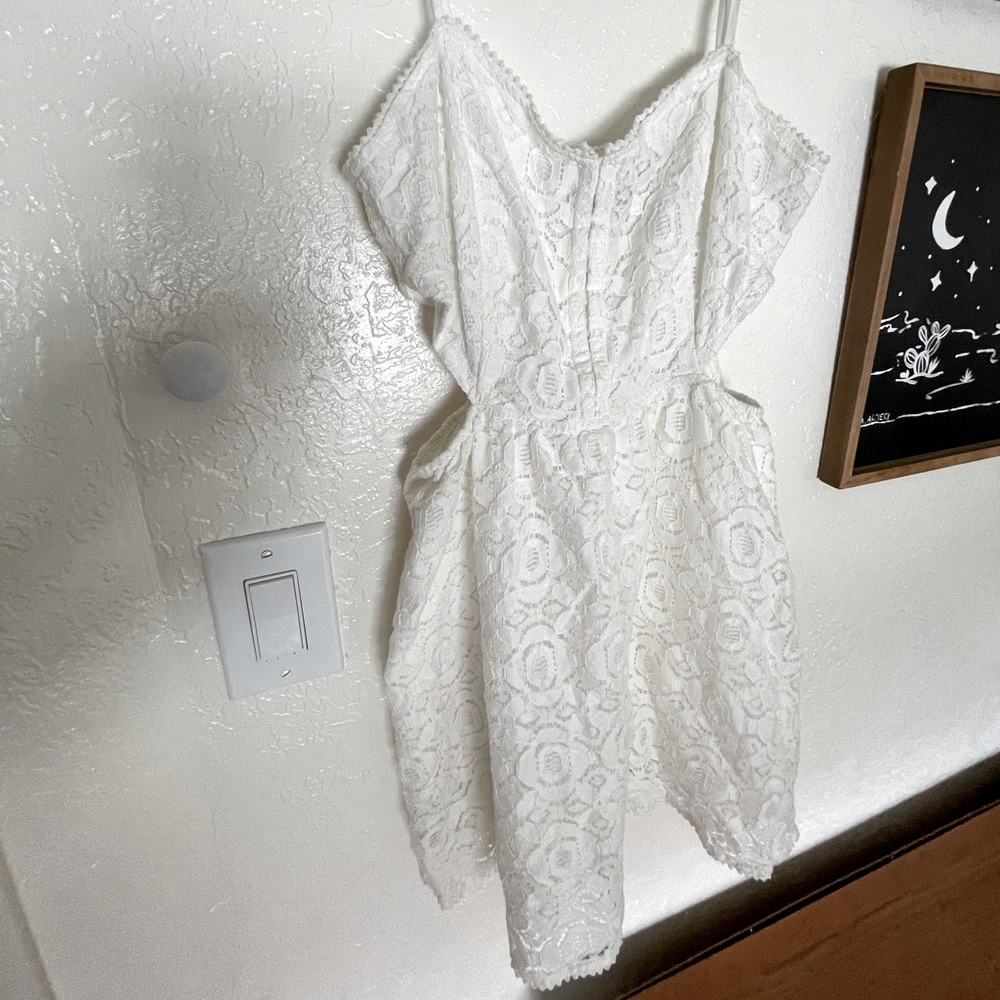 White dress with cut outs